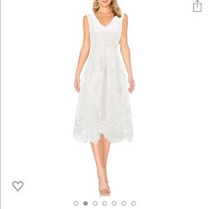 White lace midi dress